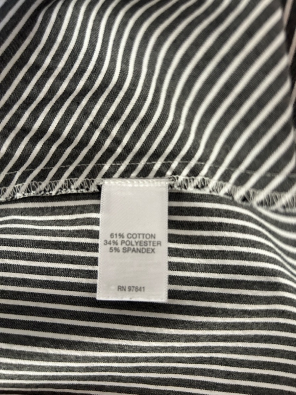 NWOT QStriped Tie-Hem 3/4 Sleeve Women's Top - Gray - Picture 10 of 10